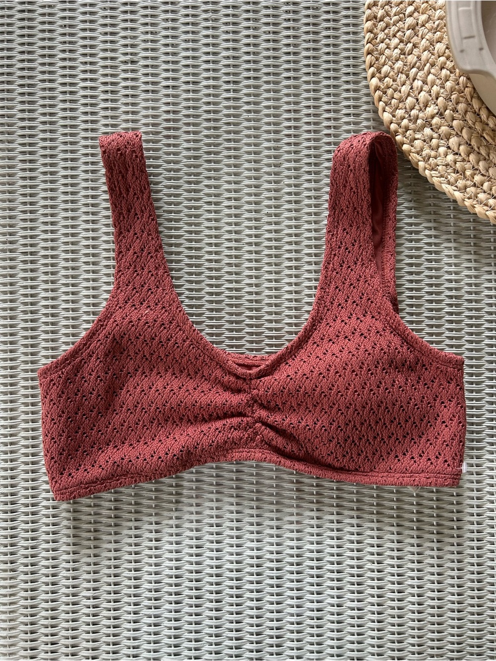 Hollister Textured Scoop Swim Bralette - Dusty Rose